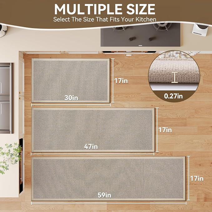 Kitchen Rugs Set of 2, Soft Kitchen Mats - Image 2