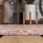JONATHAN Y Boho Medallion Indoor Outdoor Square Area Rug 9X9 Red/Taupe - Image 5