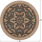 Boho Brown Round Rug 5ft, Soft Washable Throw Carpet - Image 2
