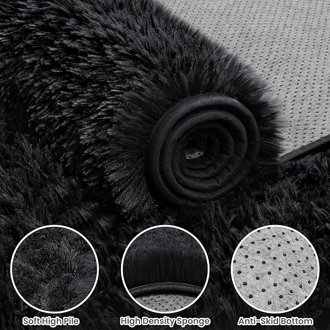 5x7 Area Rug for Living Room, Ultra Soft Fluffy Shag Rugs for Bedroom, Non-Slip - Image 6