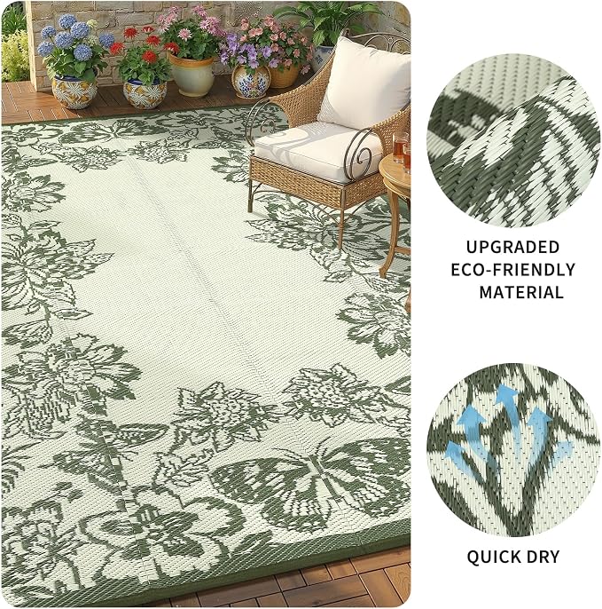 Garvee Outdoor Rugs 9' x 18’ Waterproof Reversible Mats, Large Area Plastic - Image 6