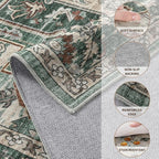 8x10 Area Rugs Living Room: Washable Vintage Rug Large Non-Slip Stain Resistant - Image 3