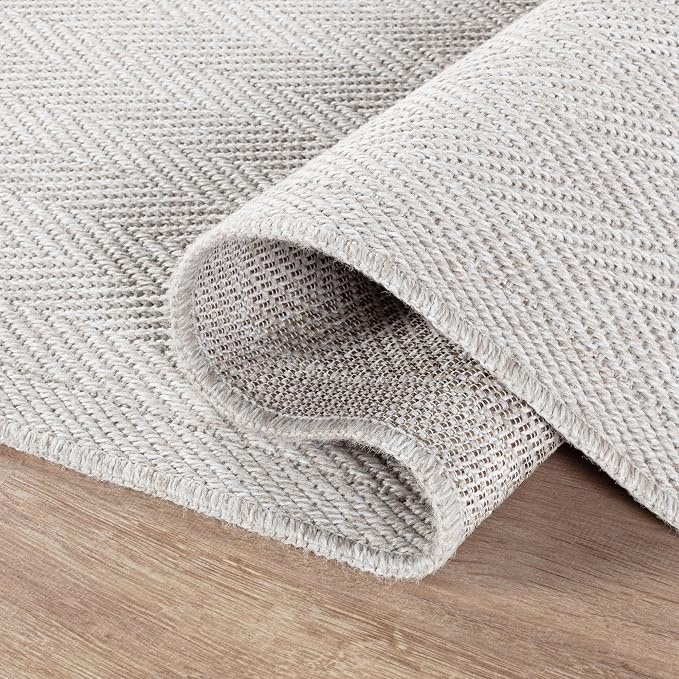 CAMILSON Easy Jute Rug 9x12, Indoor Outdoor Off-White Color Fiber Area Rugs - Image 3