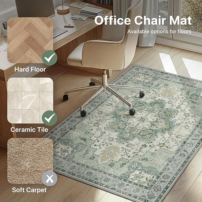 48"x60" Office Chair Mat for Hardwood Tile Floor, Under Desk Carpet Protector - Image 3