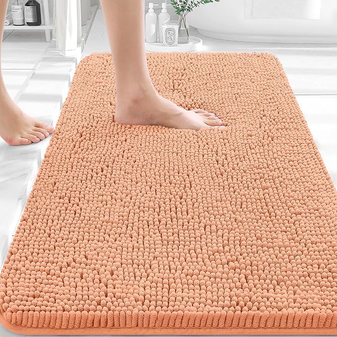 OLANLY Bathroom Rugs 30x20, Extra Soft Absorbent Chenille Bath Rugs, Rubber by OLANLY