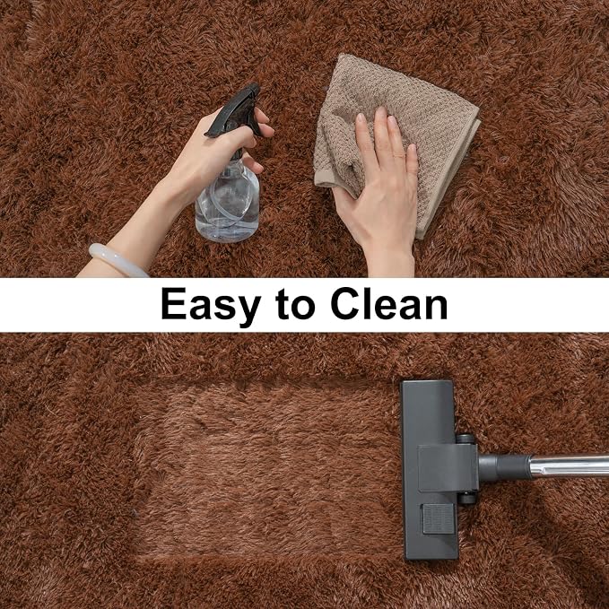 Soft Runner Rugs for Bedroom Hallways, 2x6 Brown Fluffy Shag Throw Area Rug Non - Image 4