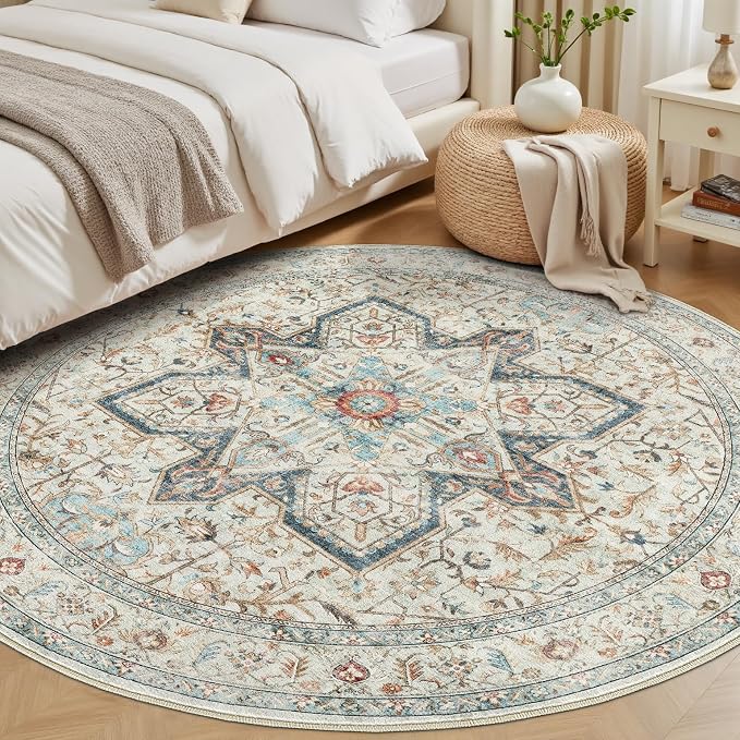 Tortania 8' Round Area Rug Living Room Rugs - Image 3