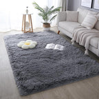 KICHOWUA 6x9 Grey Fluffy Shag Rug - Image 7