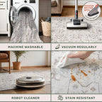 Hazo Haus Boho Light Grey Living Room Rug 8x10 - Image 4