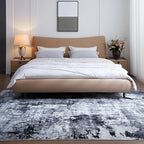 Rugcomf Area Rug 5x7 Washable Rug Boho Soft Abstract Pattern Non-Slip Faux Wool - Image 3