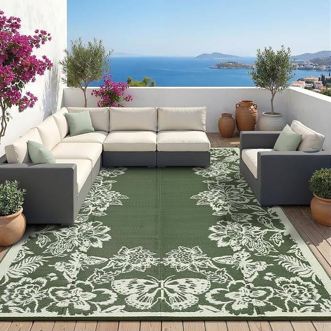 Garvee Outdoor Rugs 9' x 18’ Waterproof Reversible Mats, Large Area Plastic - Image 9