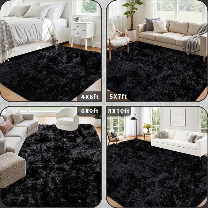 4x6 Area Rug for Living Room: Ultra Soft Fluffy Rug Modern Large Thicked Shag - Image 5