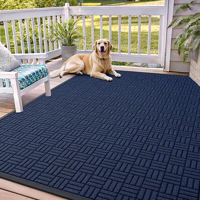 OLANLY Front Door Mat Outside Entrance 71x47, Heavy Duty Sturdy Natural Rubber by OLANLY