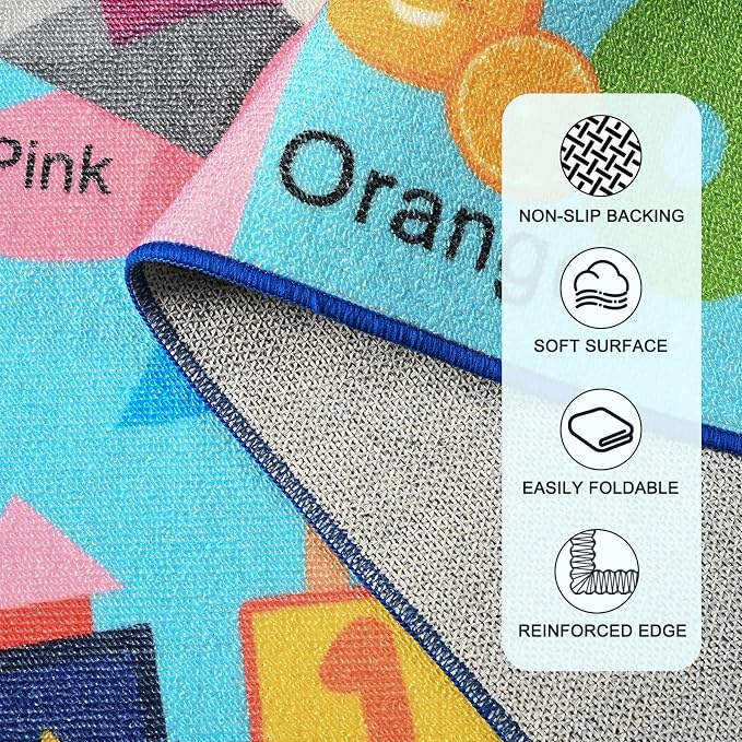 Kids Rug for Playroom, 4x6 ABC Educational Carpet for Classroom, Fun Alphabet - Image 4