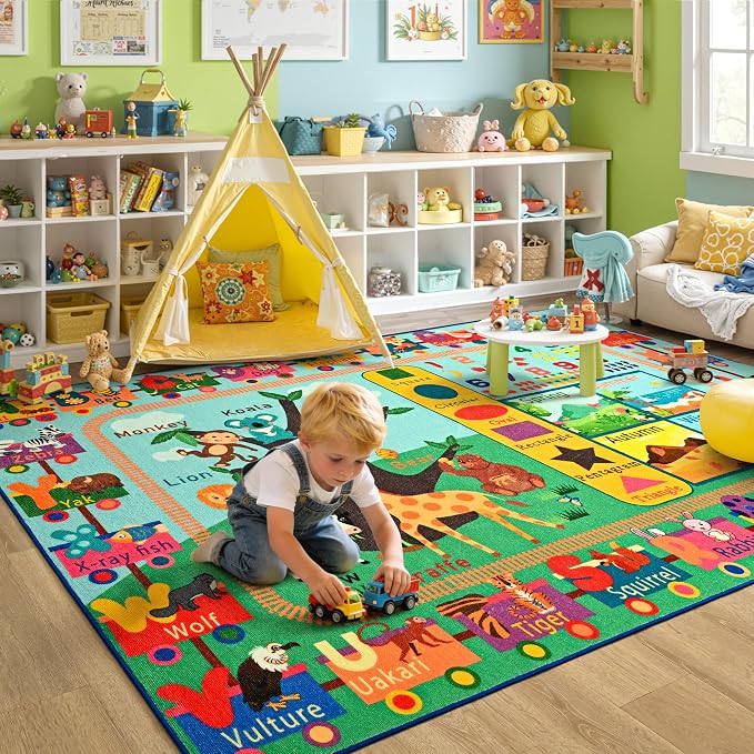 Maxsoft Kids Rug for Playroom, Educational 3x5 Play Mat for Classroom, Washable - Image 4