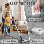 6x9 Area Rug for Living Room:Ultra Soft Fluffy Shag Light Grey Rugs, Large - Image 6