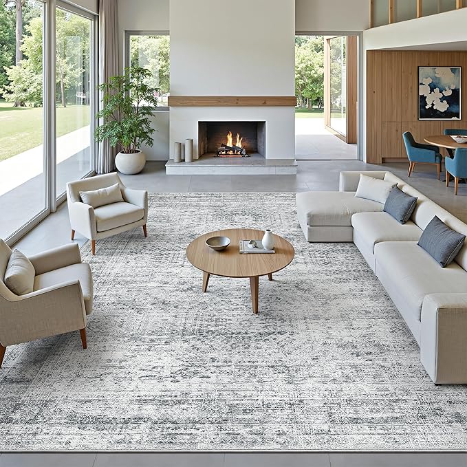Soalmost 10x14 Area Rugs for Living Room, Non Slip Machine Washable Vintage Rugs - Image 2