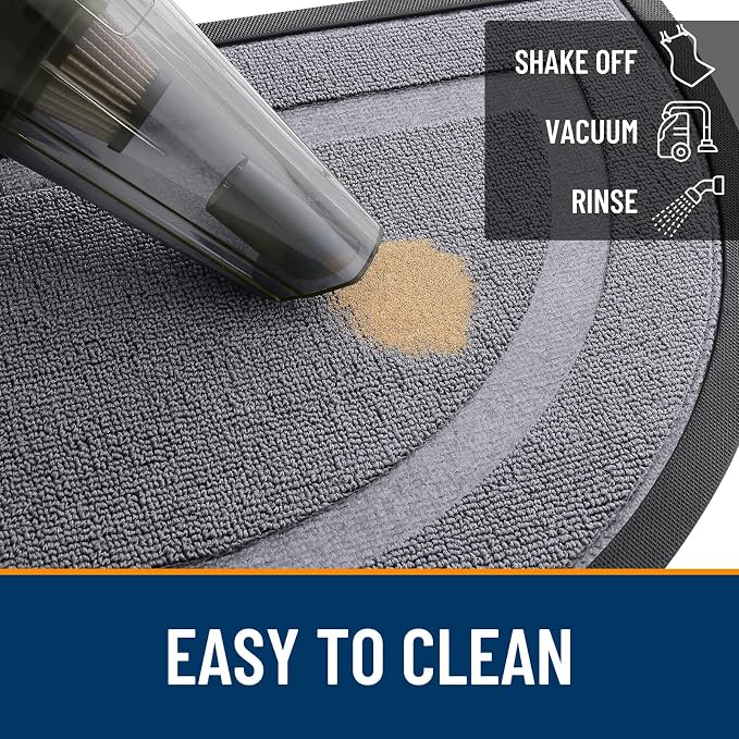 OLANLY Half Circle Door Mat Indoor Outdoor Entrance Welcome, Waterproof - Image 5