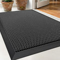 Front Door Mat, Heavy Duty Non-Slip Rubber Dirt Trapper, Quick-Dry Low-Profile by WELDUN