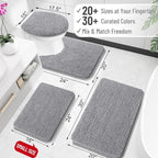 OLANLY Bathroom Rugs 30x18, Extra Soft Absorbent Chenille Bath Rugs, Rubber - Image 2