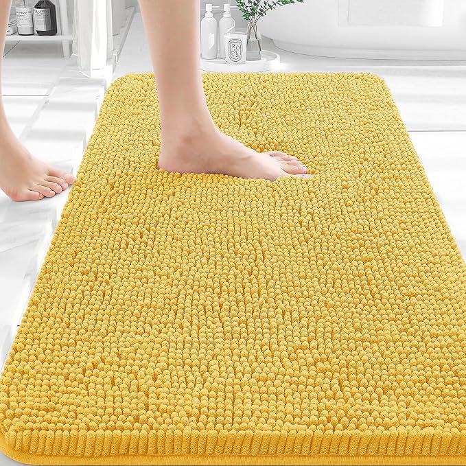 OLANLY Bathroom Rugs 30x18, Extra Soft Absorbent Chenille Bath Rugs, Rubber by OLANLY