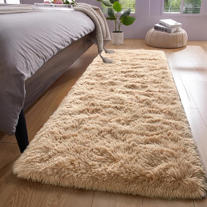 YJ.GWL Fluffy Runner Rugs for Bedroom Living Room Soft Shag Rug 2x6 Feet by YJGWLHomeDecor