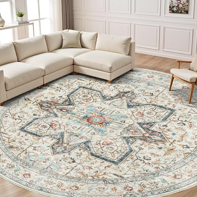 Tortania 8' Round Area Rug Living Room Rugs - Image 7