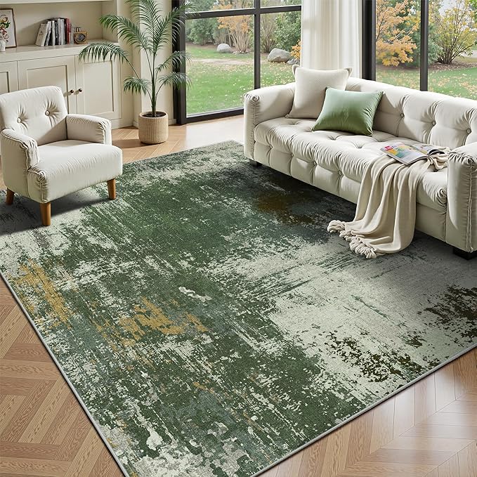 6x9 Area Rugs - Modern Abstract Washable Rug, Ultra Soft Non Slip Low Pile by Yarooge