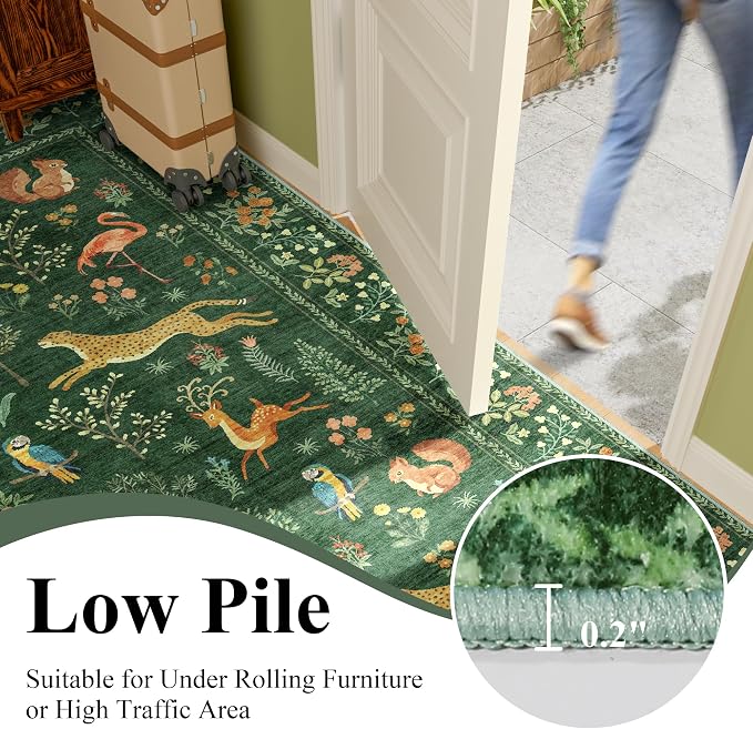 DUKINO 5x7 Rug, Washable Animal Living Room Rug - Image 7
