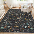 5x7 Area Rugs Washable Rug: Boho Living Room Rug Soft Non-Slip Low Pile Carpet by Yidanamy