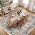 RELEANY Area Rugs Square 10ft Washable Non-Slip, Floral Vintage Distress by RELEANY