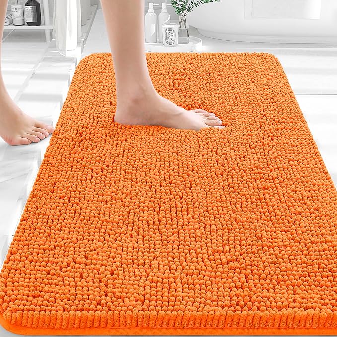 OLANLY Bathroom Rugs 32x20, Extra Soft Absorbent Chenille Bath Rugs, Rubber by OLANLY