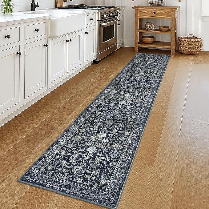 KILOCOCO Hallway Runner 2x12 Rug Runner Printed Vintage Floral Washable - Image 3