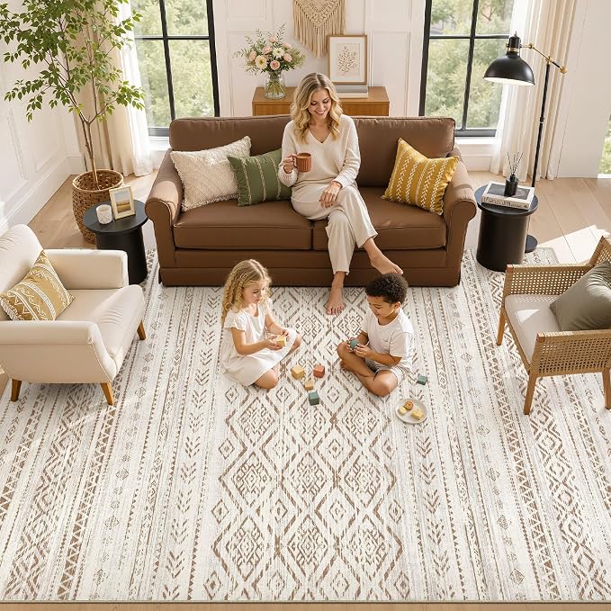 Nakagishi Area Rug Living Room Rugs: 7x9 Large Soft Machine Washable Boho - Image 8