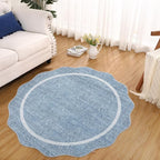 GarveeHome Scalloped Round Area Rugs, Washable Small Round Rug 3ft Non-Slip - Image 2