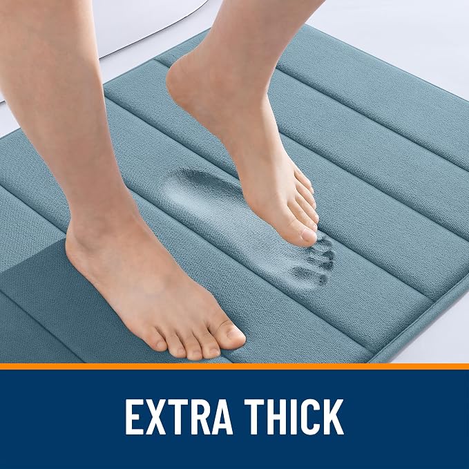 OLANLY Memory Foam Bath Mat 35x16, Super Soft Absorbent Bathroom Rugs, Quick Dry - Image 6