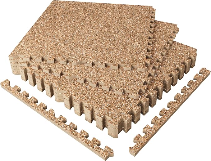 SUPERJARE 0.56'' Thick 6 Pcs 24 Sq Ft Rubber Top Exercise Equipment Mats by SUPERJARE