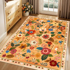RELEANY Floral 4x6 Area Rugs Washable Print Boho Cute Carpet Non Slip Flower - Image 6