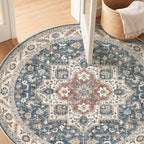 5ft Round Vintage Living Room Area Rug - Image 8