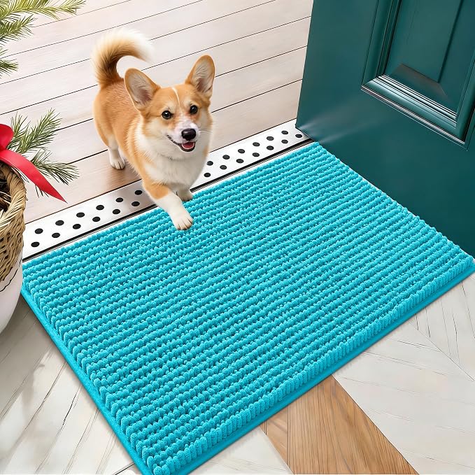 OLANLY Dog Door Mat for Muddy Paws 24x16, Ultra Absorbent Chenille Mud Doormat by OLANLY