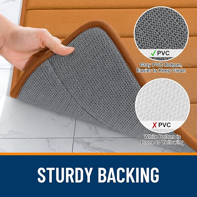 OLANLY Memory Foam Bath Mat 34x21, Super Soft Absorbent Bathroom Rugs, Quick Dry - Image 7