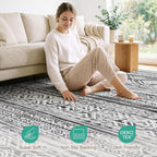 cotiled 10x14 Area Rugs Living Room Rug: Washable Boho Rugs - Image 2