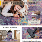 RELEANY Washable Area Rugs 9'x12' Non-Slip Modern Abstract Soft - Image 5