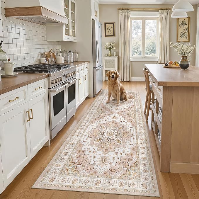 Madane Runner Rug 2'6''x8' Kitchen Runner, Hallway Runner Printed Vintage - Image 7
