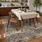 Washable Area Rug 6' x 9' Vintage Traditional Persian Mat - Image 3