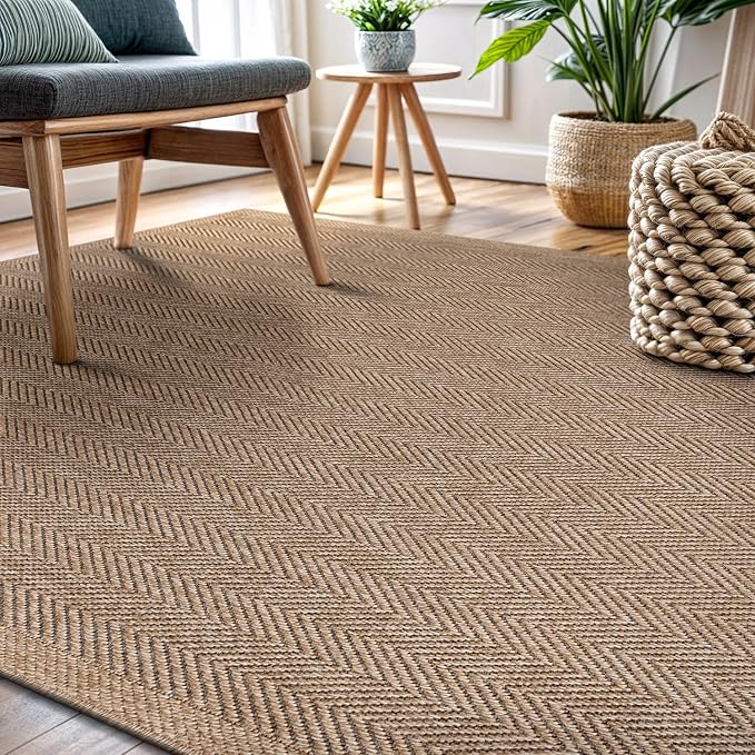 CAMILSON Easy Jute Rug 8x10, Indoor Outdoor Natural Color Fiber Area Rugs - Image 9