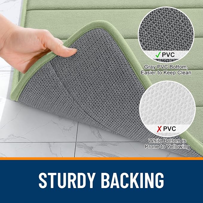 OLANLY Memory Foam Bath Mat 40x24, Super Soft Absorbent Bathroom Rugs, Quick Dry - Image 7