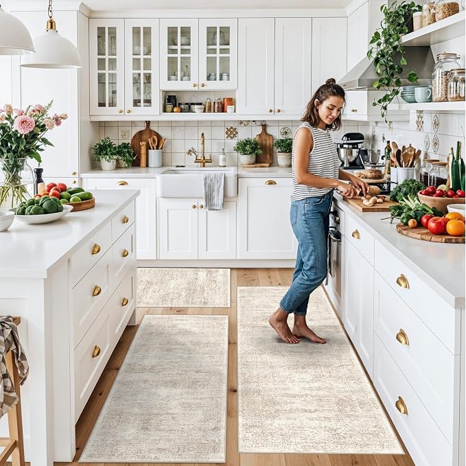 Kitchen Rug Sets 3 Piece Washable – Non Slip Modern Boho Small Kitchen Rugs and - Image 3