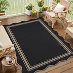 Scalloped Easy Jute 3x5 Outdoor Rug Washable Non Slip Rug - Image 8