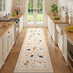 DUKINO 2x10 Runner Rug for Hallway, Washable Animal Dog Print Kitchen Rug - Image 2